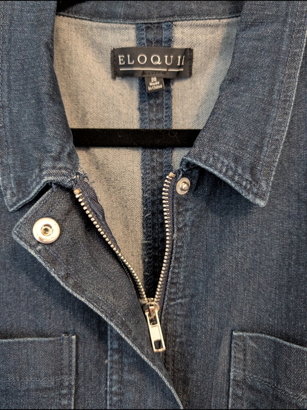 Eloquii Dark Denim Zip-Front Dress
